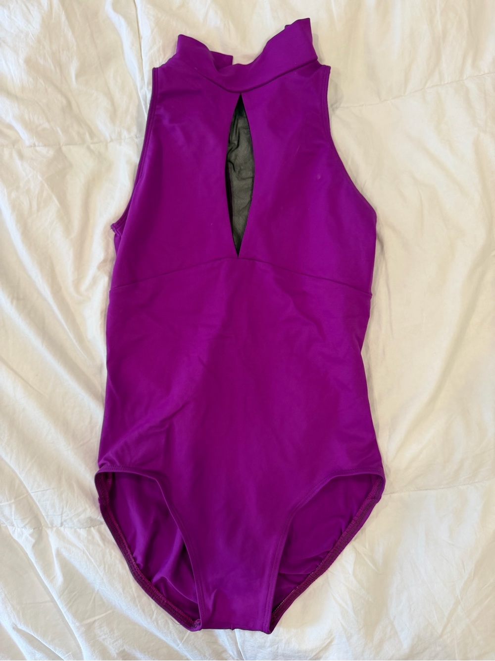 Women’s Sleeveless Mock Neck Bodysuit in Purple